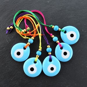 Pink String Evil Eye Car Rearview Mirror Amulet Charm, Turkish Nazar Evil Eye Gift, New Home Good Luck Gift Wall Hanging Decoration PB 5.5cm image 5