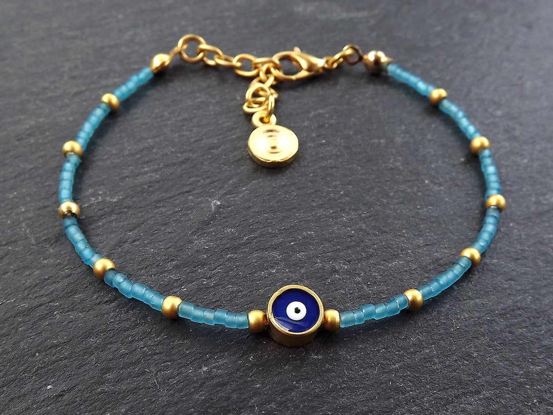 Evil Eye Bracelet Good Luck Gift Protect Lucky Blue - Etsy