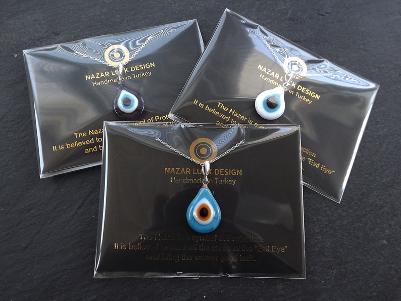 Good Luck Charm Evil Eye Necklace Turkish Eye Ellipse 18 inch Chain Protect White Evil Eye Sterling Silver Lucky Good Luck Gift