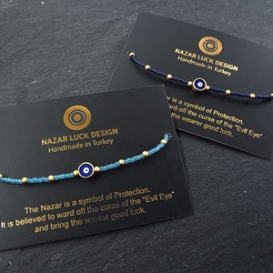 Evil Eye Bracelet, Good Luck Gift, Protect, Lucky, Blue Bracelet, Friendship Bracelet, Gift for Her, Gift for Him, Turkish Eye, Nazar, Navy image 5