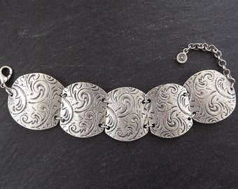 Baroque Floral Pattern Inspired Ethnic Statement Bracelet - Authentic Turkish Style