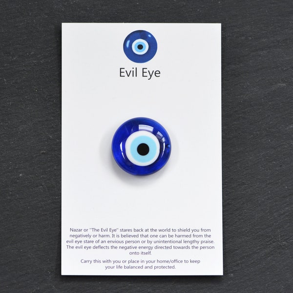 Evil Eye Fridge Magnet Gift, Blue Evil Eye Amulet Charm, Turkish Nazar Protective Talisman, Good Luck Gift, Lucky Charm, Office Gift