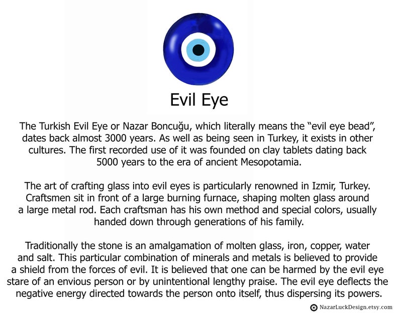 Evil Eye Necklace Blue Evil Eye Good Luck Charm Good Luck Etsy