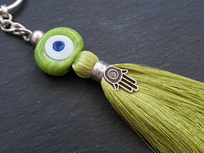 Evil Eye Key Chain Green Evil Eye Lime Green Key Chain Etsy