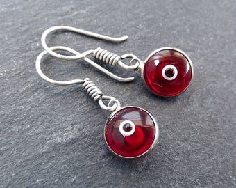 Red Evil Eye Dangle Earrings Bohemian Boho Style Light Comfortable Daytime Jewelry Authentic Turkish Style Drop Earring  FREE SHIPPING
