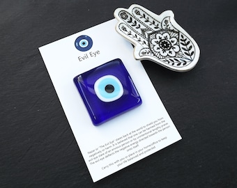 Blue Evil Eye Desktop Ornament, Turkish Nazar Eye Paperweight, Evil Eye Gift, Good Luck Gift, Evil Eye Decor, Lucky Charm, Home Office Gift