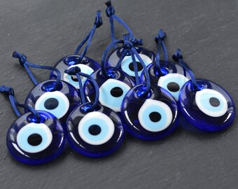 Blue Evil Eye Wedding Favor Beads, Party Favors, Nazar Ornament, Greek Evil Eye Charm, Protective Lucky Charm, Sil, BULK, EXPRESS SHIPPING