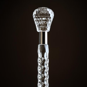 Ultra-Transparent Acrylic Walking Cane: Ergonomic Handle, Non-Slip Base For Masjid