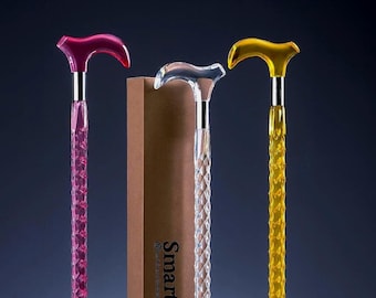 Diamond Cut Acrylic Walking Stick | Elegant Support Cane