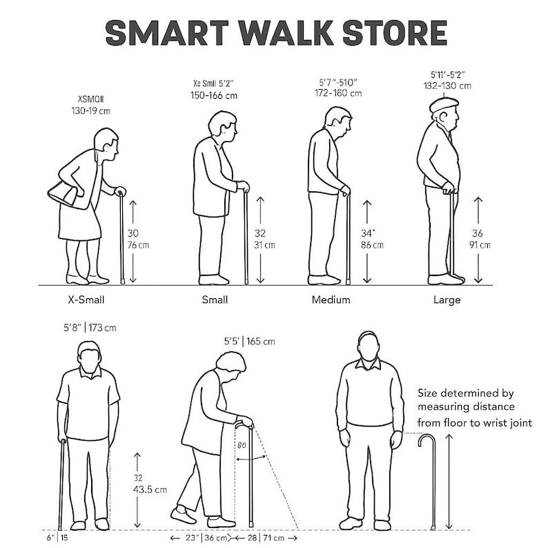 Cane Size Chart Clear Acrylic Walking Cane | Diamond Ergonomic Handle, Luxury Mobility ...