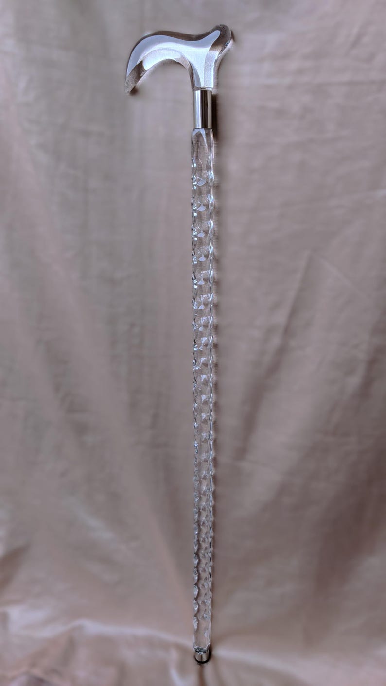 Transparent Acrylic Walking Cane Diamond Handle | Luxury Wedding Cane ...