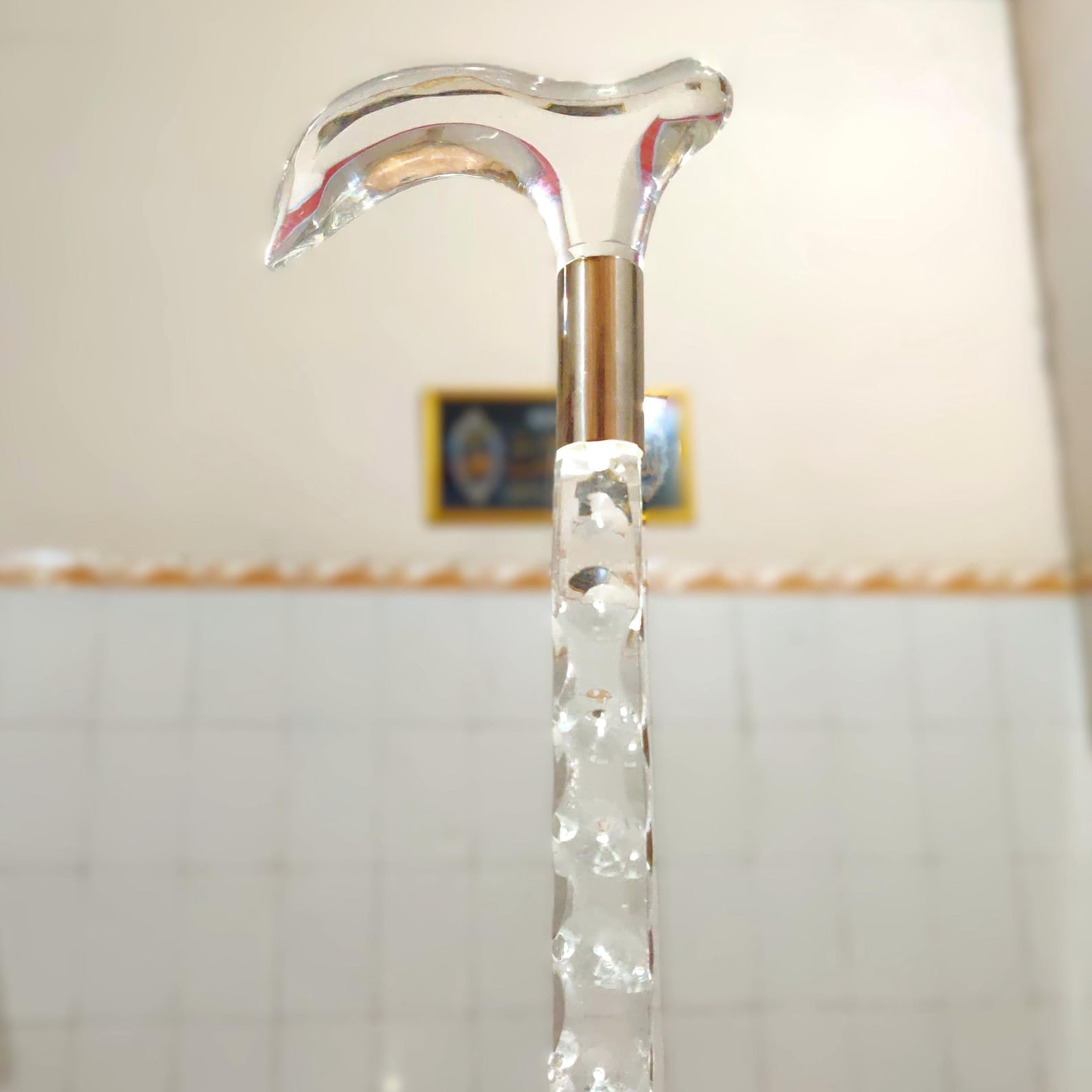 Transparent Acrylic Walking Cane Diamond Handle | Luxury Wedding Cane ...