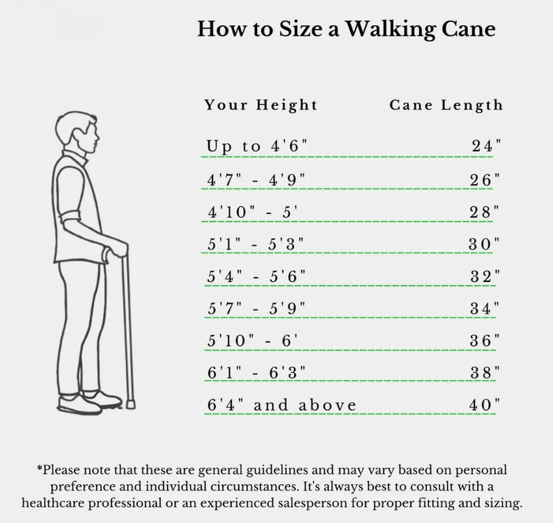 Cane Size Chart Solid Oak Knob Walking Cane | Brass Collar Collector Gift for Dad ...