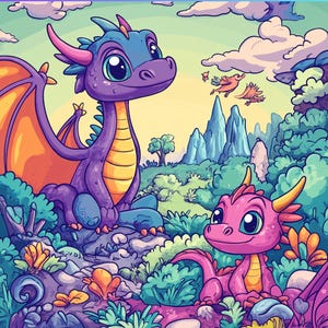Children&#39;s Coloring Book - Magical Dragons