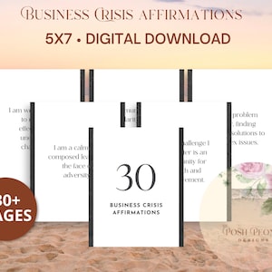 Cartes d'affirmation de crise en téléchargement numérique, 30 citations motivantes imprimables pour les entrepreneurs, concentration, confiance, abondance