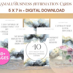 Small Business Affirmations  Printables Positive Quote Flash Cards Women Business Owners Esteem Self Care Gift Vision Board Manifestation