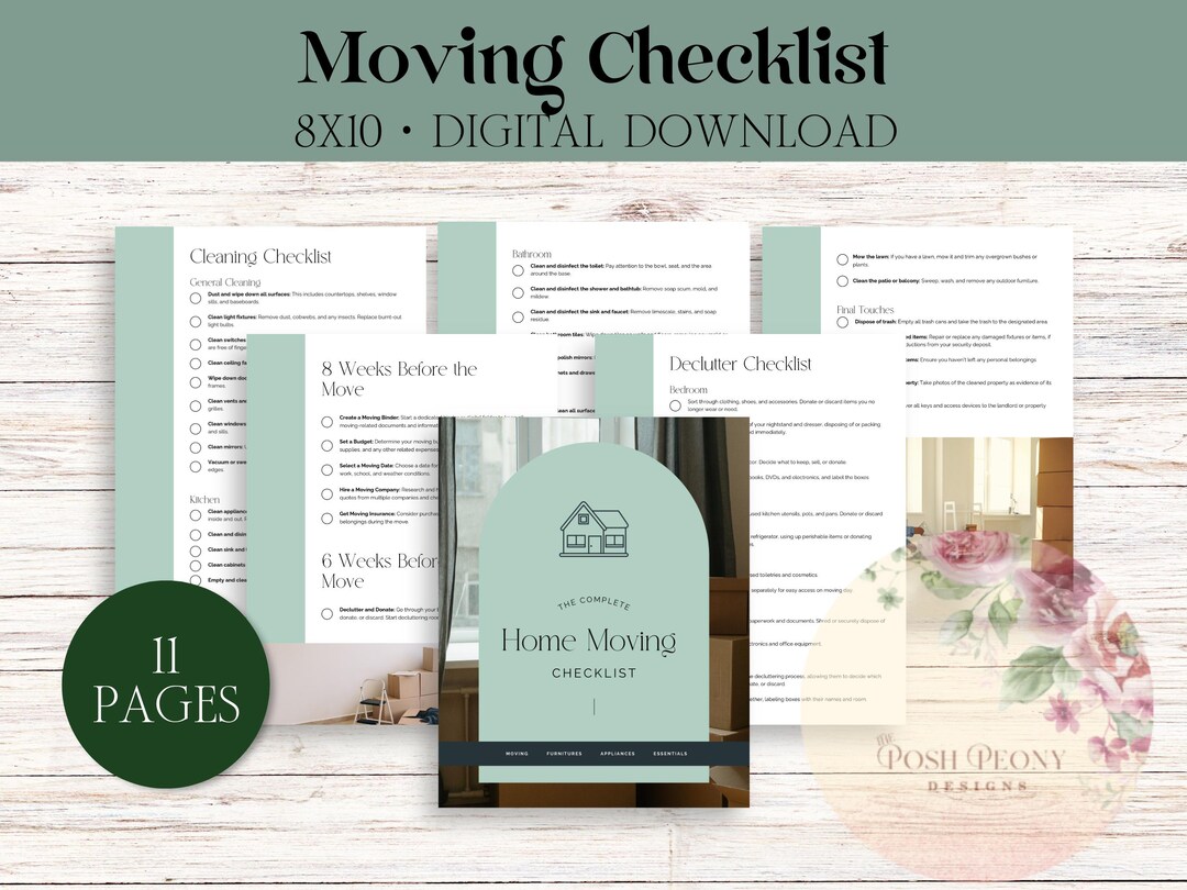 Printable Moving Checklist Ultimate Home Moving Planner Digital ...