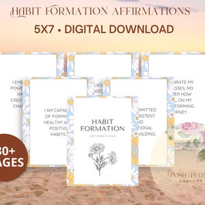 Tarjetas de Afirmaciones para la Formación de Hábitos (Descarga Digital) - 30 Citas Positivas Imprimibles para el Crecimiento, la Motivación, la Confianza y el Bienestar Mental