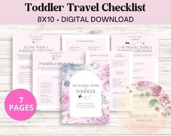 Printable Toddler Travel Packing Checklist PDF Packing Guide for Car and Airplane Trips Digital Download Family Travel Essentials