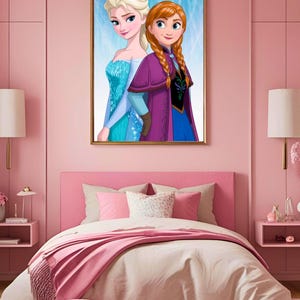 Frozen Sisters Magic | Elsa & Anna Wall Art | Printable Disney Princess Poster | Kids Room Decor | Frozen Party Gift | Instant Download