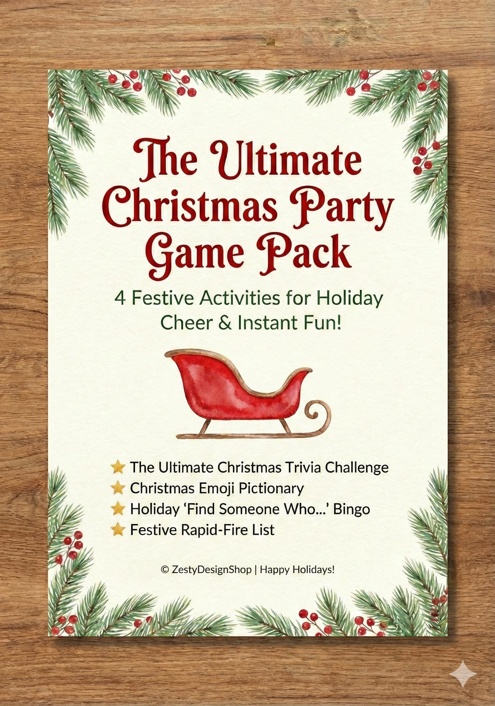 Christmas Party Games Bundle | Printable Holiday Game Night Fun ...