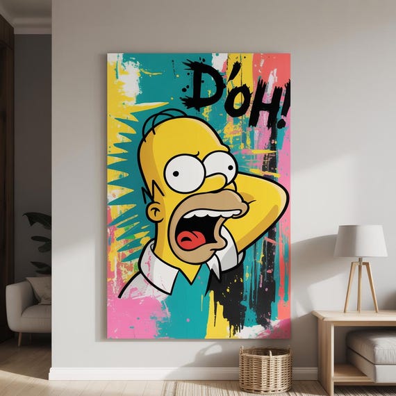 3-teiliges Wandposter Set Die Simpsons - Bart & Homer XXL (97x62 Cm) | Matt, Ungerahmt, Helle Farben | Deko Für Wohnzimmer & Büro