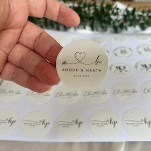 Sellos de sobre personalizados con nombre y fecha, pegatinas con iniciales para bodas, cumpleaños, despedidas de soltera, baby shower, etiquetas con nombre de pareja para bodas