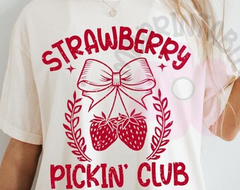 Strawberry Fruit Festival Summer Png, Strawberry Picking Club Sublimation png, Strawberry Shirt Design, Cute Summer Png, Strawberry Lover