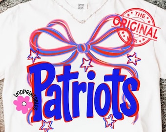 PATRIOTS png, Patriots matchdag png, Coquette Patriots skjorta png, fotbollsmammor till Patriot fotbollsmatchdag Patriots sublimering, Girly Pats