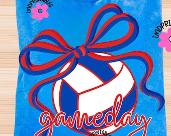 Coquette Volleyball Gameday png, Volleyball Coquette Png, Red Blue Volleyball Png, Preppy Volleyball Gameday Sublimation, Volleyball Season