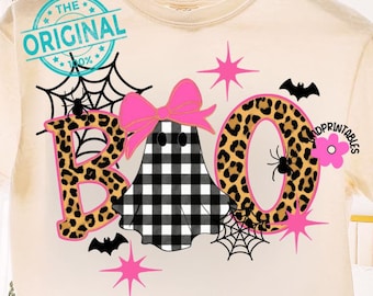 Boo PNG, Spooky Coquette PNG, Ghost PNG, Halloween Png, Fall Png, Preppy Png, Trendy Png, Halloween Bow Png, Faux Glitter Png, Girly Ghost