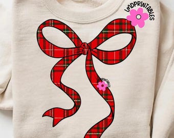Christmas Plaid Coquette Bow Png, Preppy Christmas Png, Merry Png, Coquette Christmas Sublimation png,  Merry Xmas Coquette Png, Preppy Xmas