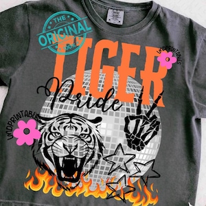 Tiger PNG, High School Tigers Football png, Tiger Pride Shirt png, Tiger Football png, Mascot Tigers shirt png, Tigers school spirit Png