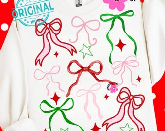 Coquette Christmas Bows Png, Merry Png, Christmas Bow Collage Png, Preppy Christmas Coquette Png, Trendy Bows Christmas Png, Xmas Bows Png