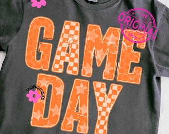 Gameday PNG, Retro Football png, Football Mom png, Football Shirt Png, Team Orange Football shirt sublimation, Game Day Digital Download