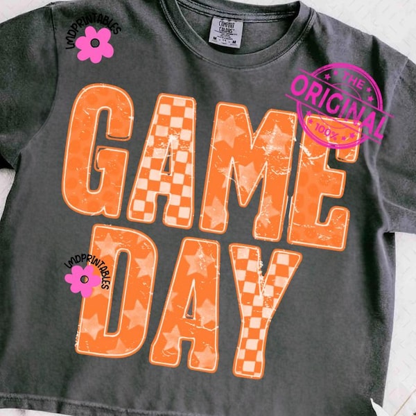 Gameday PNG, Retro Football png, Football Mom png, Football Shirt Png, Team Orange Football shirt sublimation, Game Day Digital Download