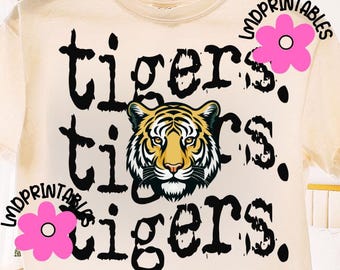Tigers PNG, High School Tigers Football png, Tiger Shirt png, Tiger Football png, Mascot Tigers shirt png, Tigers school spirit png, Tigers
