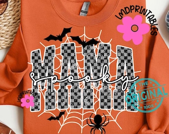 Spooky Mama Png, Cute Halloween Mama Sublimation, Spooky Vibes, Retro Mama Halloween Shirt Design for T-Shirt Makers, Spooky Season png Mama