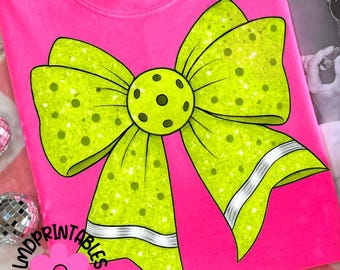 Pickleball Png, Coquette Pickleball Bow PNG Glitter Pickleball shirt Png, Pickleball Player Png Game Day Png Pickleball Mama Png, Preppy png