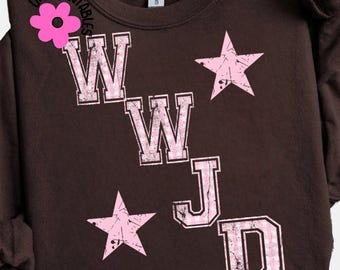 Christian PNG, WWJD Pink Gingham Png, What Would Jesus Do Png, Jesus png, Bible Verse png, Faith Png Trendy Preppy Christian Sublimation