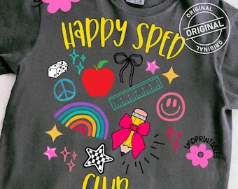Preppy Happy Speed Club png, Preppy Speed Doodle png, Speed Life png, Doodle Sped Sublimation, Coquette Sped Teacher Shirt png, Speed Shirt png