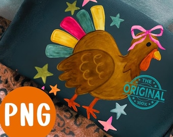 Coquette Turkey PNG, Cute turkey png, Girly Fall png, Coquette Thanksgiving png, Fall design png, Fall coquette png Turkey png sublimation