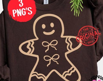Gingerbread Png Bundle, Coquette Gingerbread Png, Preppy Christmas Gingerbread Shirt Png, Christmas Gingerbread Sublimations
