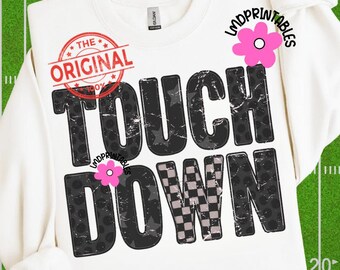 タッチダウンPNG、レトロフットボールpng、ブラックタッチダウンフットボールママpng、ゲームデーフットボールシャツPngゲームデーpngフットボールシャツ昇華