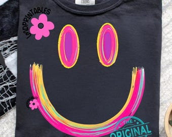 Brushstroke Smile Face Png, Painted Smile png, Happy Face Png, Motivational Png, Self Love Png,  Mental Health Matters Png, Smile Design