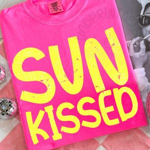 Sunkissed PNG, Neon Sunkissed PNG, Vacation Png, Bright Summer Shirt Design, Beach PNG, Sun png, Vacation png, Colorful Summertime png Women