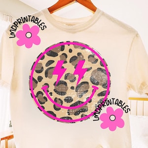 Smiley PNG, Leopard Print PNG, Trendy Png, Cheetah Smiley Png, Smile Face png, Smiley png, Summer Png, Girly png, preppy smiley sublimation