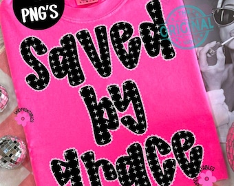Saved by Grace PNG, Coquette Jesus Shirt png, Christian Png, Preppy Jesus Design png, Bible Verse png, Faith Png Trendy Christian Shirt png