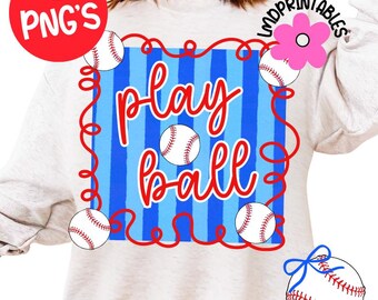 Baseball Png, Play Ball Png set, Preppy Baseball Gameday Png, Baseball Mom sublimation Png, Baseball Shirt Png, Baseball Mama Game Day Png