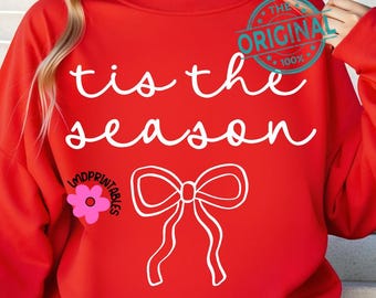 Coquette Christmas Png, Tis the Season Png, Preppy Christmas Png, Coquette Png, Merry Xmas Coquette Png, Preppy Christmas Shirt png Xmas png